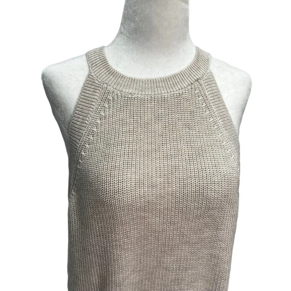 ♥️SOLD♥️Gentle Fawn Jasper Halter Neck Ribbed Strappy Crochet Top Cream Size L - Picture 5 of 10